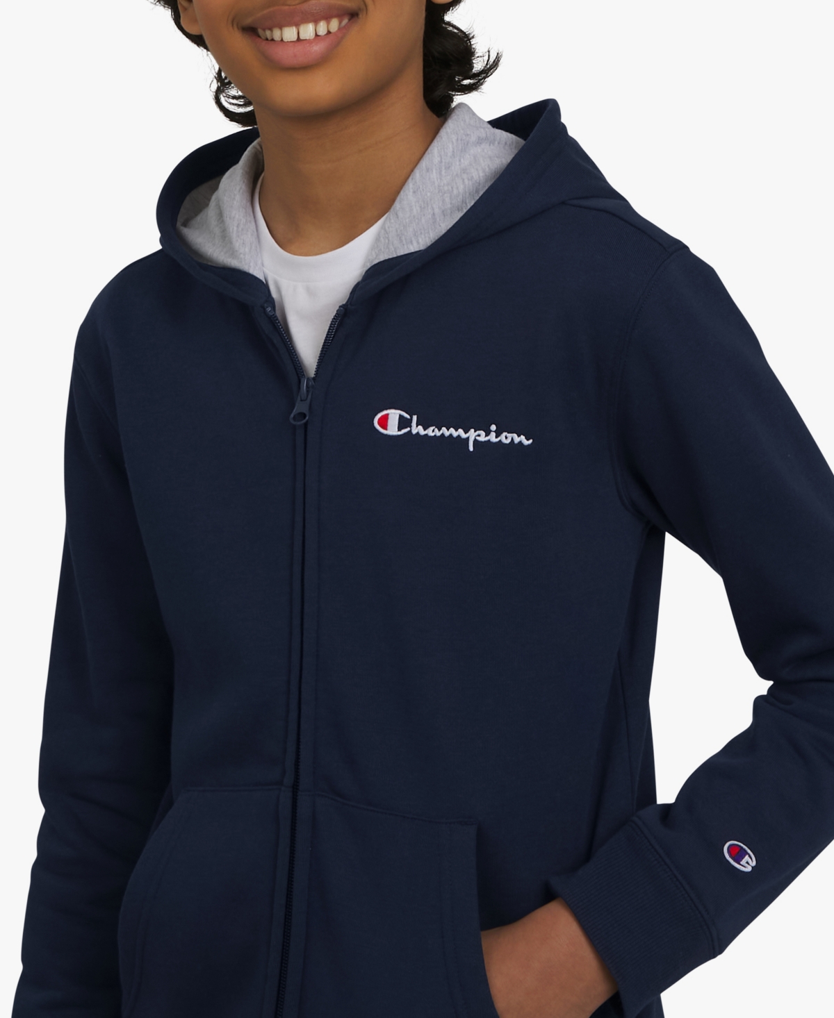 Champion Big Boys Kangaroo Pockets Hoodie In Blue
