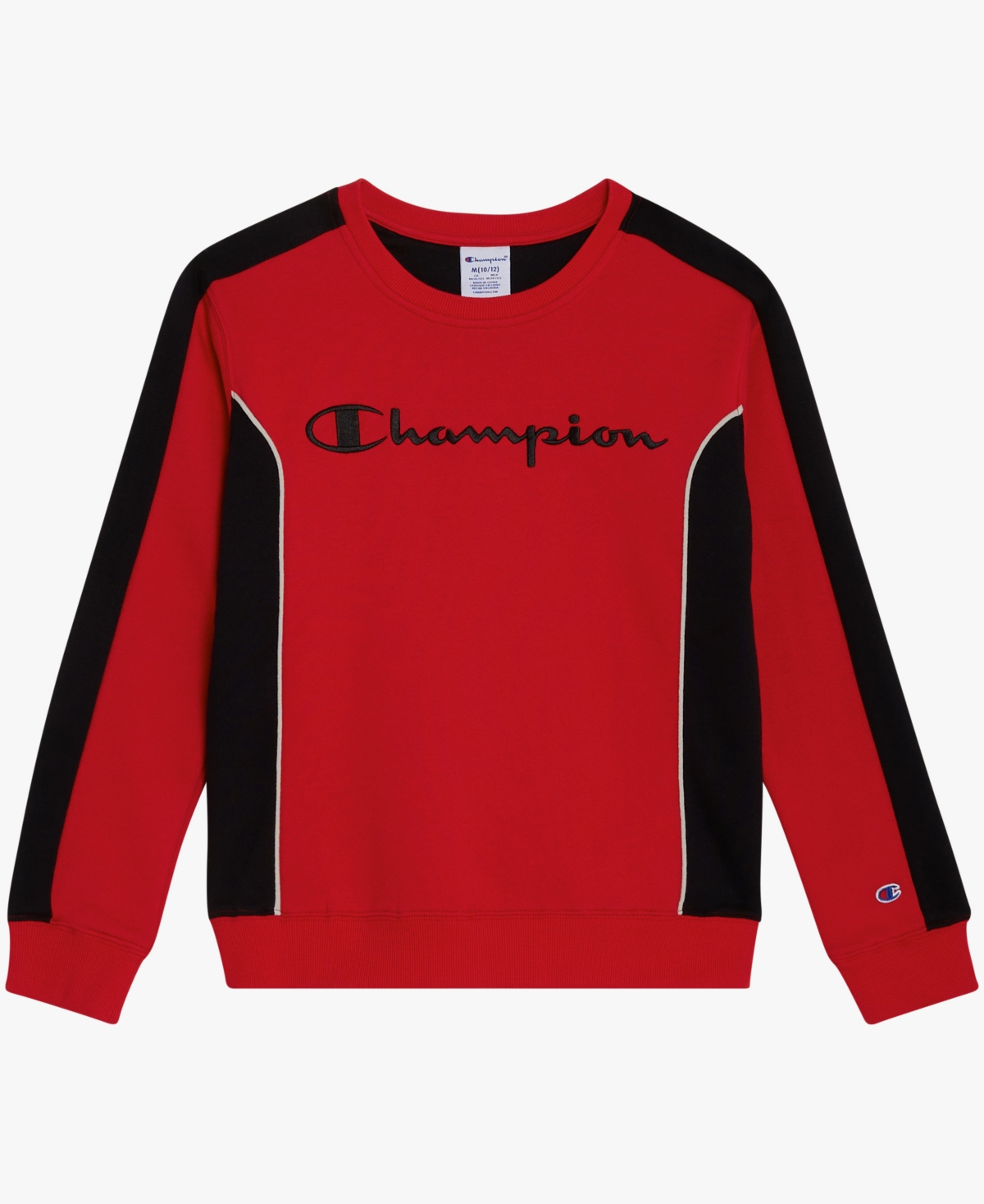 Champion Big Boys Color Blocked Crewneck Sweatshirt In Red
