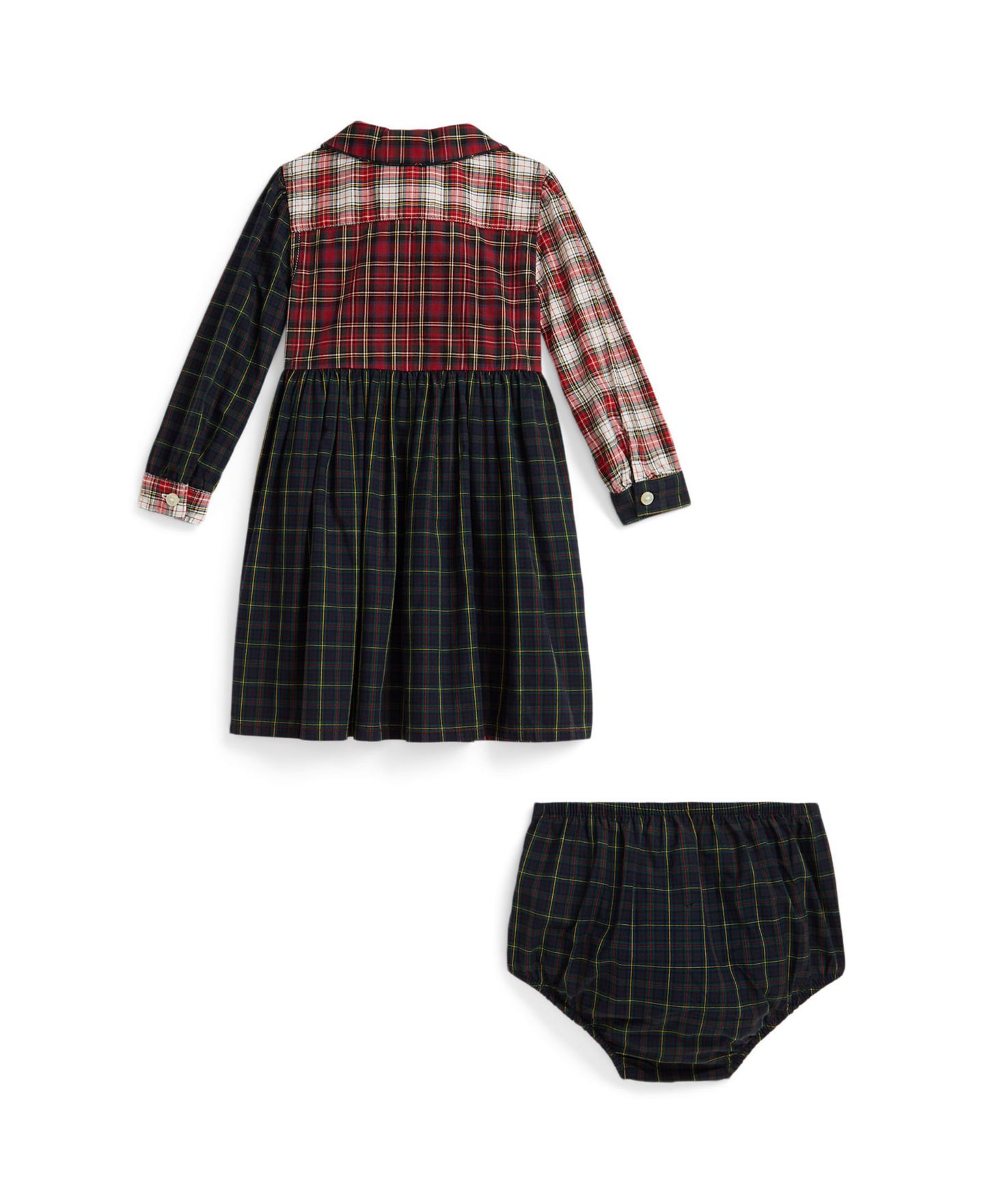 Платье Polo Ralph Lauren 50s Poplin Woven-Collared Dress and Bloomer для девочек-малышей, цвет: Разноцветный — фото 2