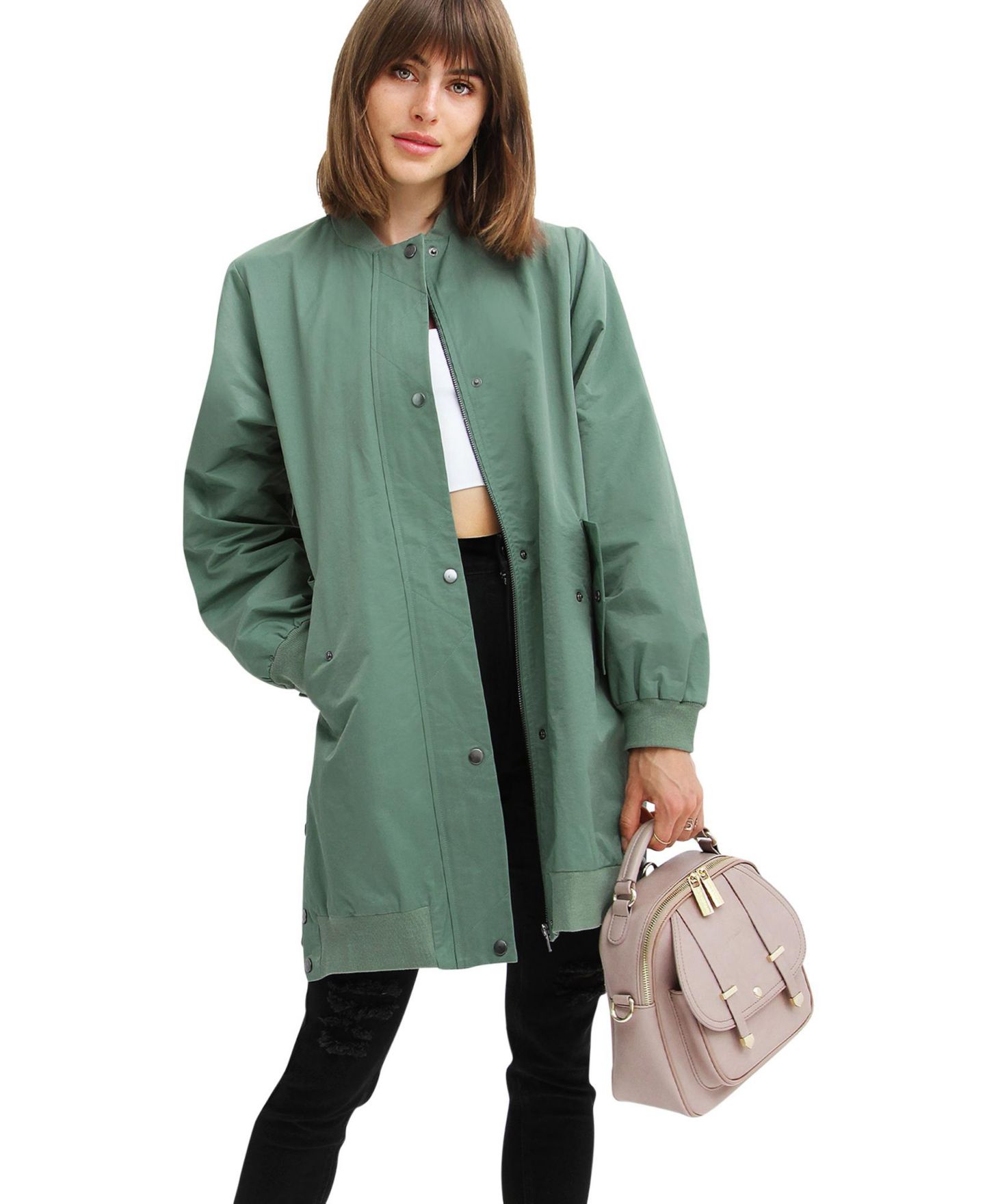 Женская куртка Belle & Bloom Chasing You Long Bomber, цвет: Military — фото 3