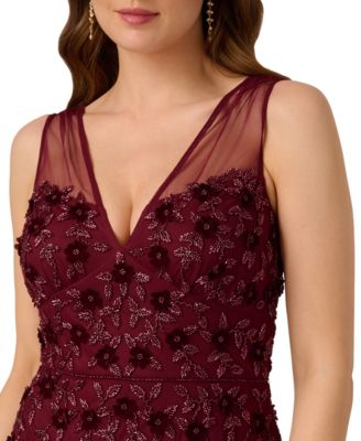 Women's Beaded Floral Gown 