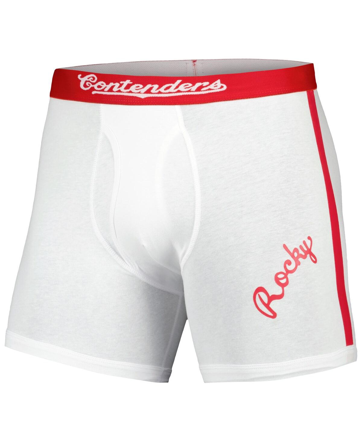 Contenders Clothing Men's White Rocky Graphic Boxer Briefs In White