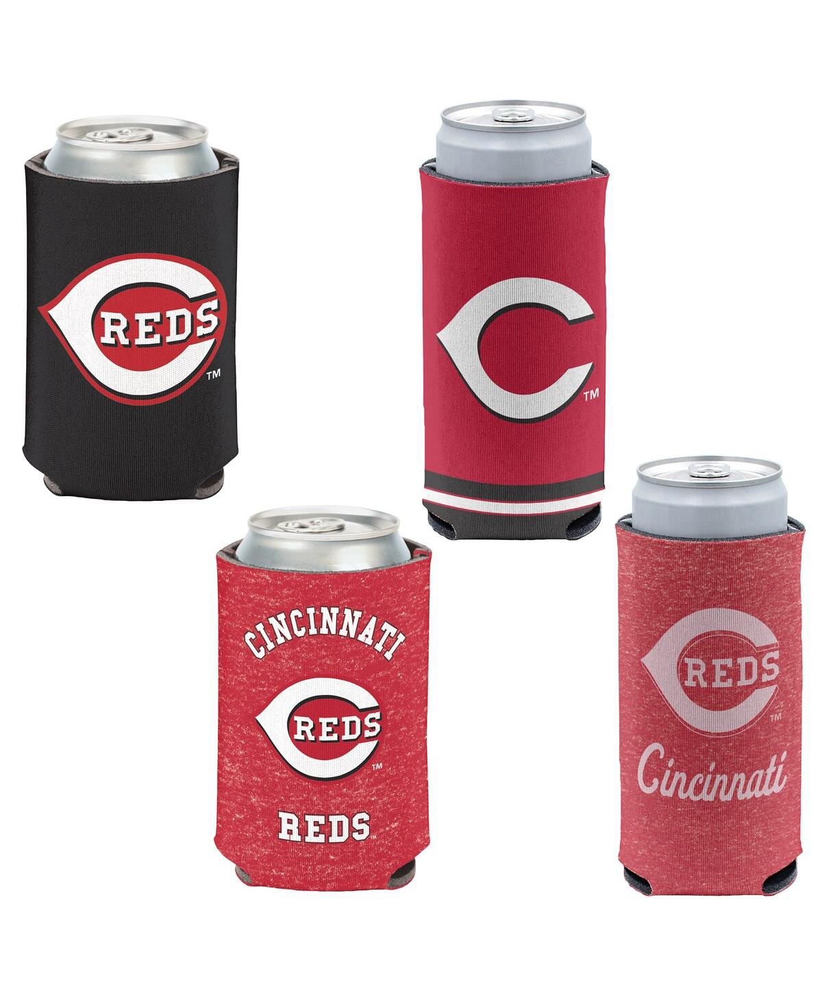 Wincraft Cincinnati Reds Slim 12oz. Can Cooler Set, 4-pack In Transparent