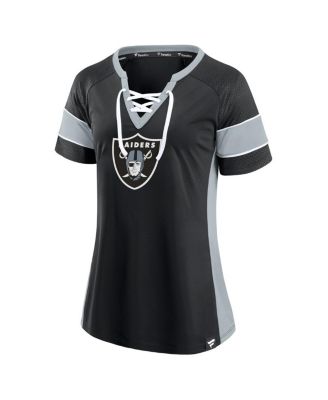 Women's Black Las Vegas Raiders Athena Lace-Up Top