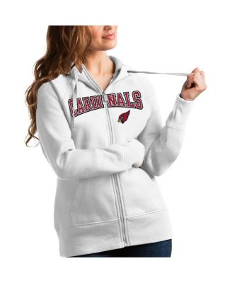Antigua - Women's White Arizona Cardinals Wordmark Victory Full-Zip Hoodie