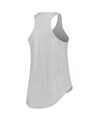 Women's Heather Gray North Carolina Tar Heels Arch Logo Racerback Scoop Neck Tank Top