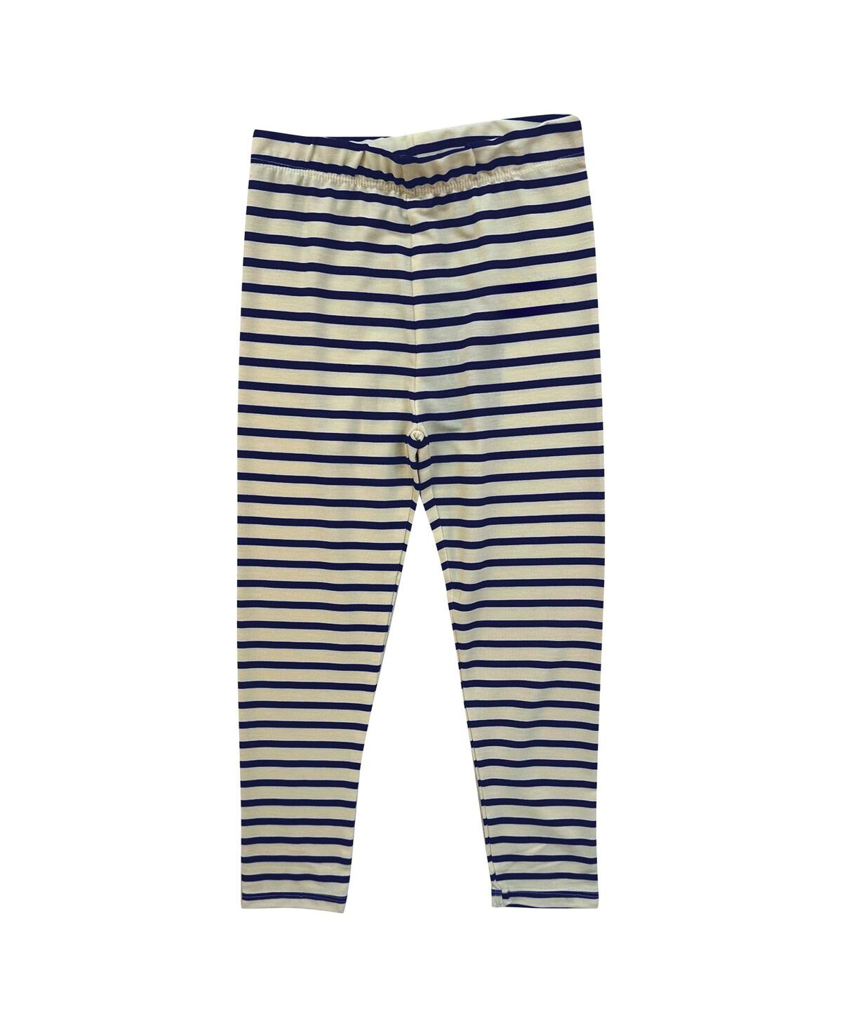 Wes & Willy Baby Boys And Girls Michigan Wolverines Long Sleeve Top And Striped Tri-blend Leggings Set In Blue