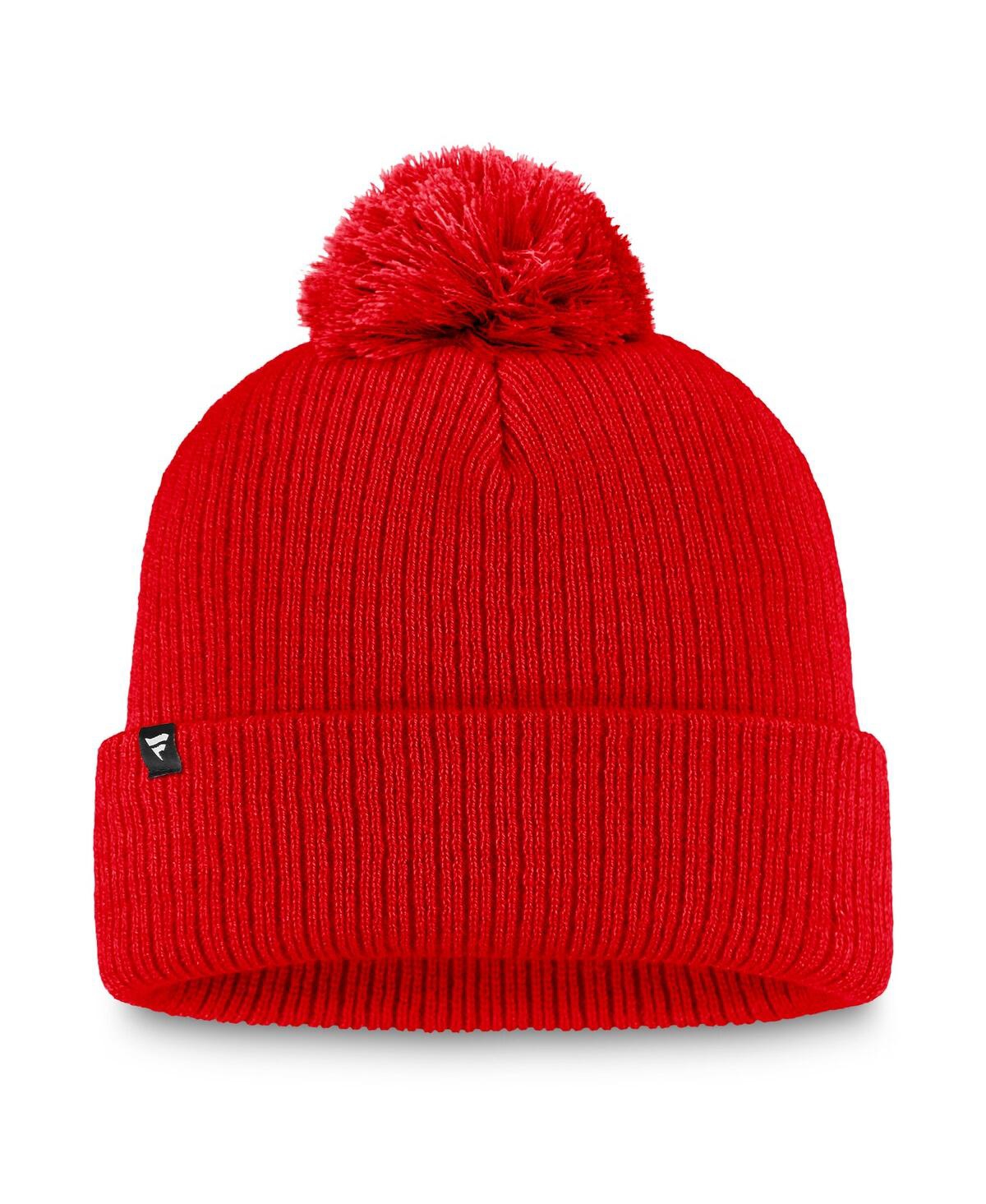 Fanatics Women's Red Calgary Flames Cuffed Knit With Pom Hat In Red