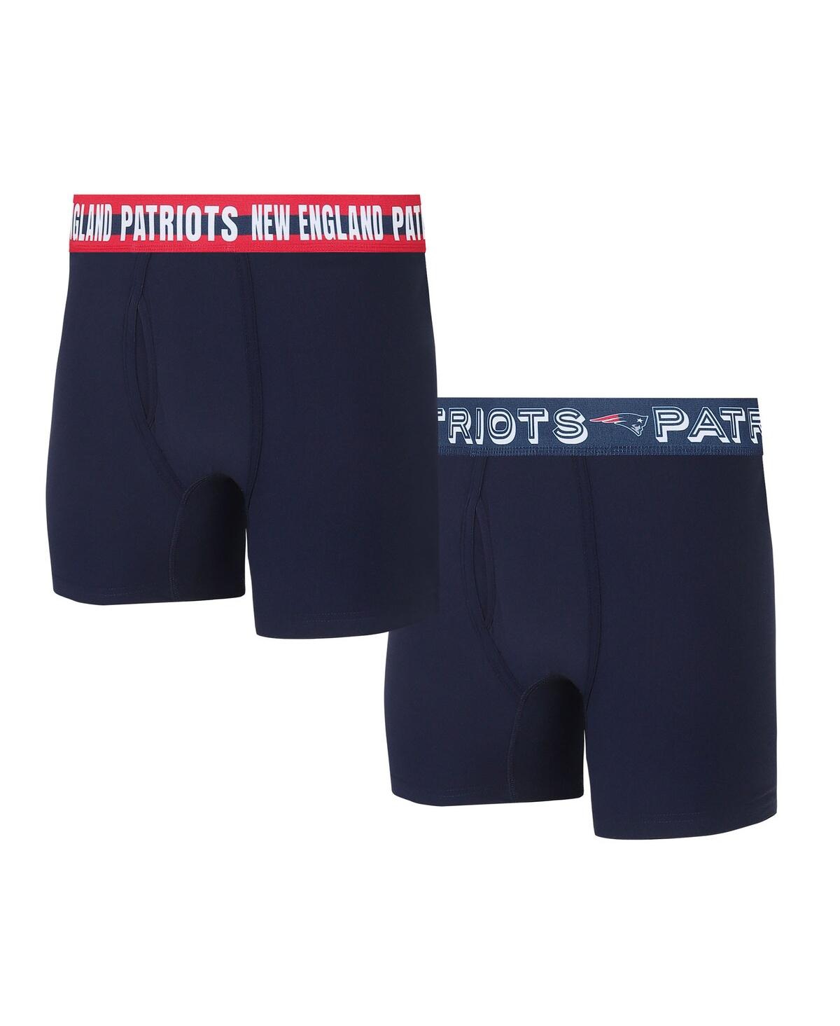 Concepts Sport Men's 2-pack New England Patriots Gauge Knit Boxer Brief In Blue