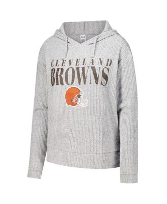 Women's Gray Cleveland Browns Juniper Long Sleeve Hoodie Top and Shorts Set