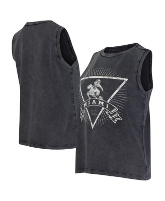 Concepts Sport - Women's Charcoal Miami Hurricanes Distressed Market French Terry Tank Top