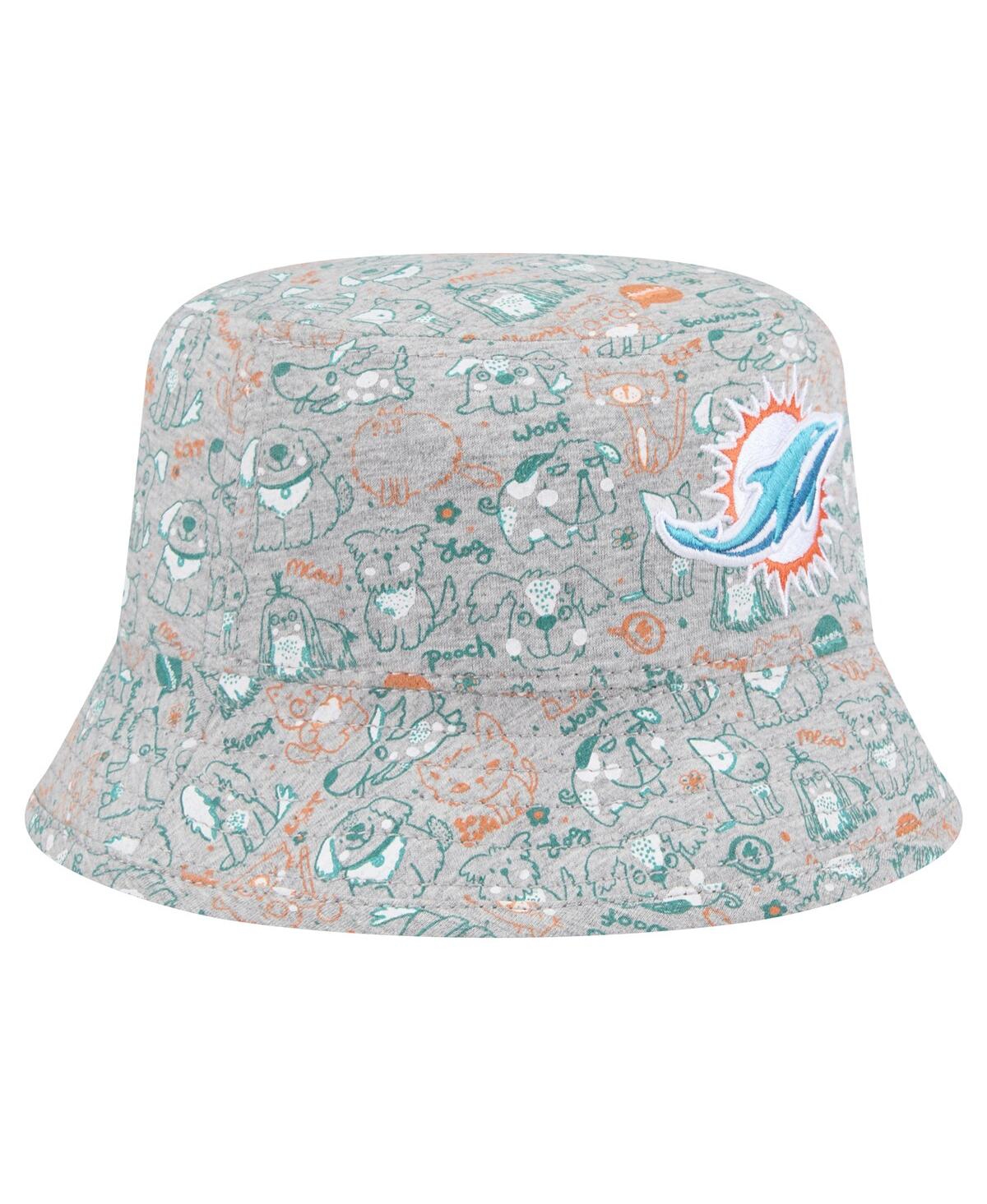 New Era Toddler Gray Miami Dolphins Companion Bucket Hat In Gray