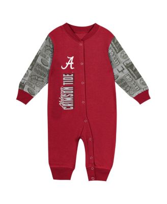 Baby Boys and Girls Crimson Alabama Crimson Tide Playbook Color Block Long Sleeve Coveralls