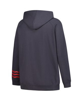 Women's Charcoal Washington Capitals Plus Size Lightweight Fleece Raglan Pullover Hoodie