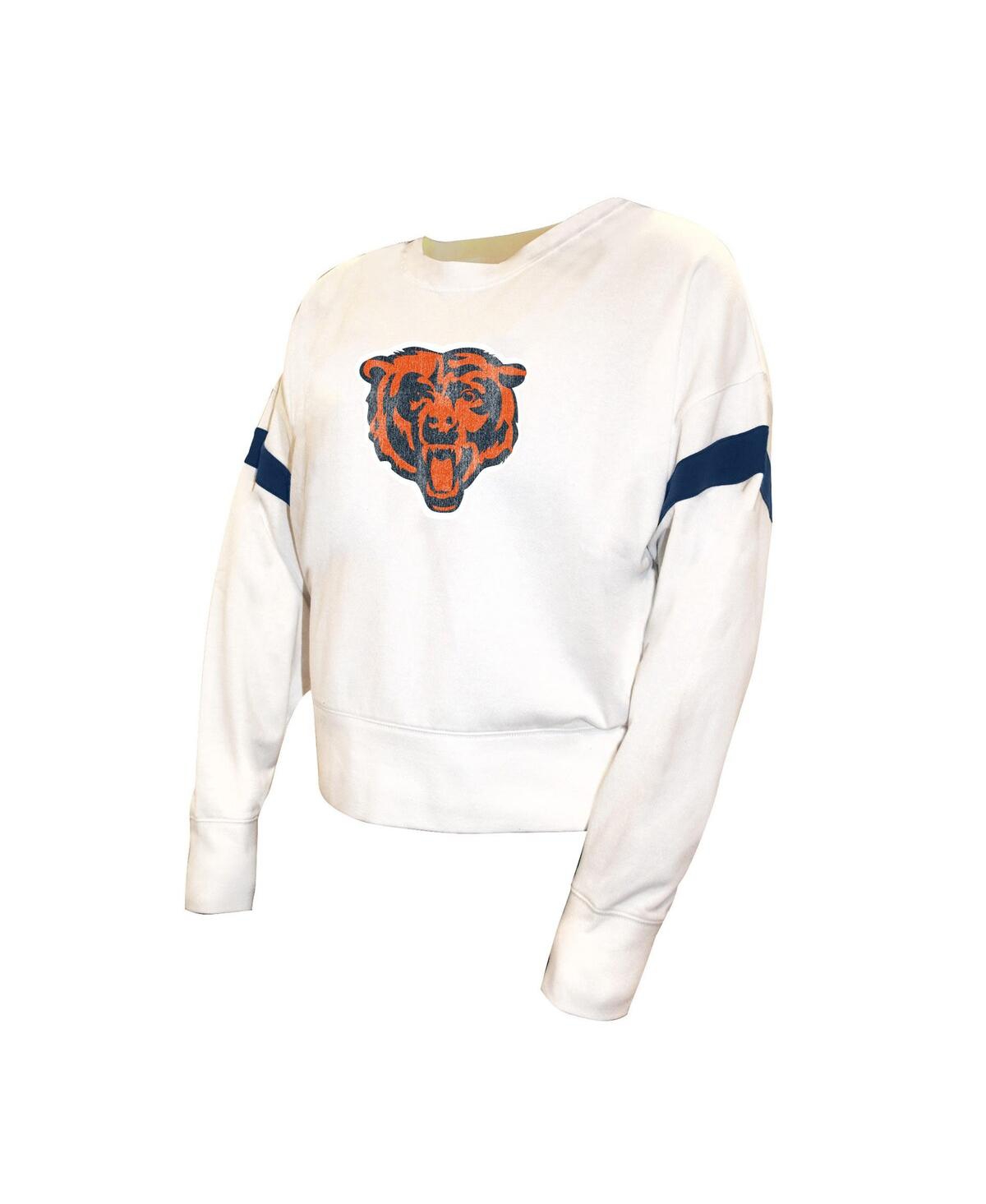 Fanatics Women's White Chicago Bears Plus Size Fleece Pullover Sweatshirt In White
