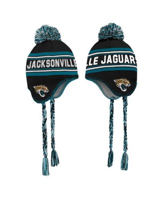 Outerstuff - Big Boys and Girls Teal Jacksonville Jaguars Jacquard Tassel Knit with Pom Hat