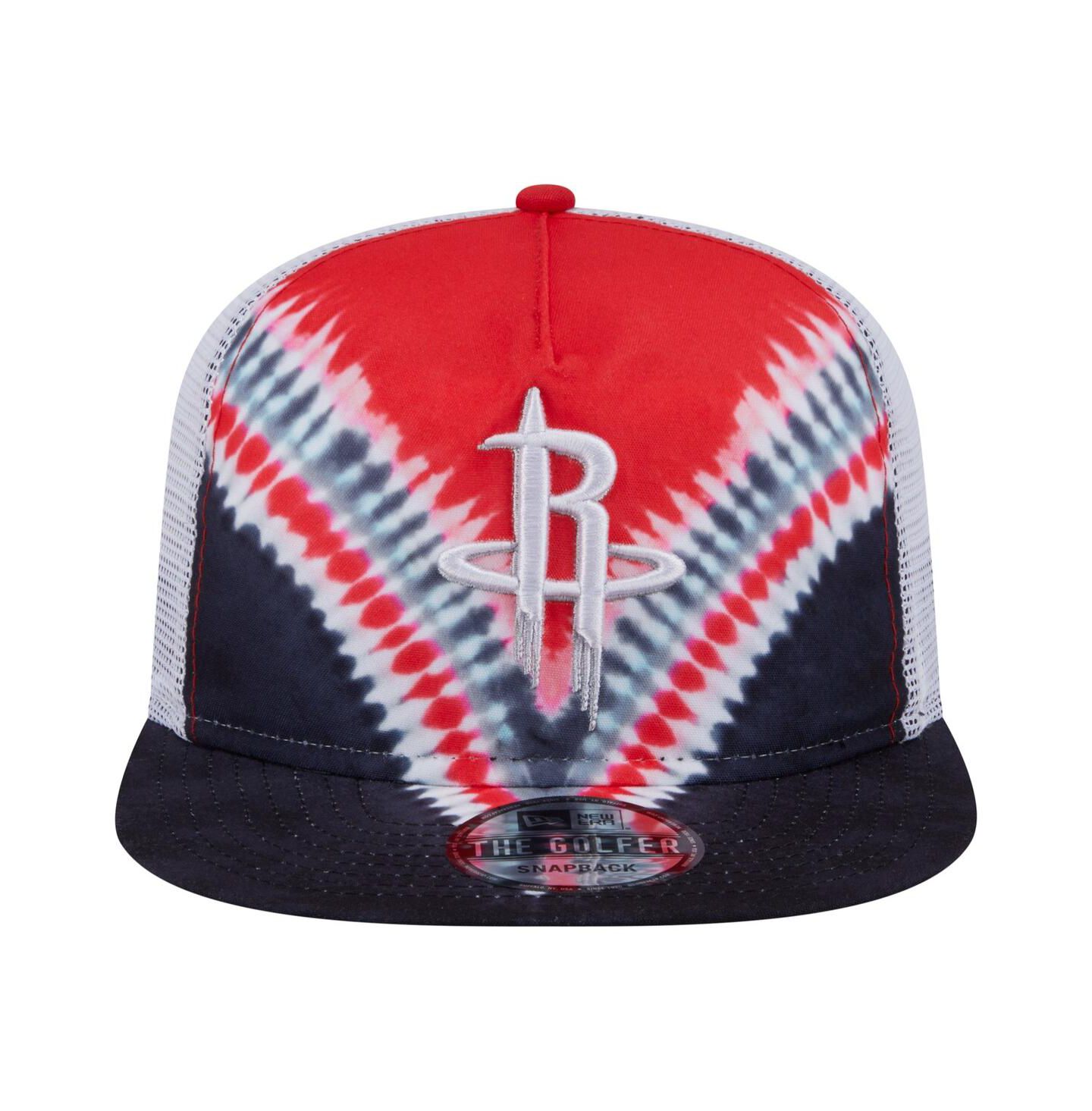 Мужская кепка New Era Black/Red Houston Rockets Throwback Dye Golfer Snapback Hat — фото 2