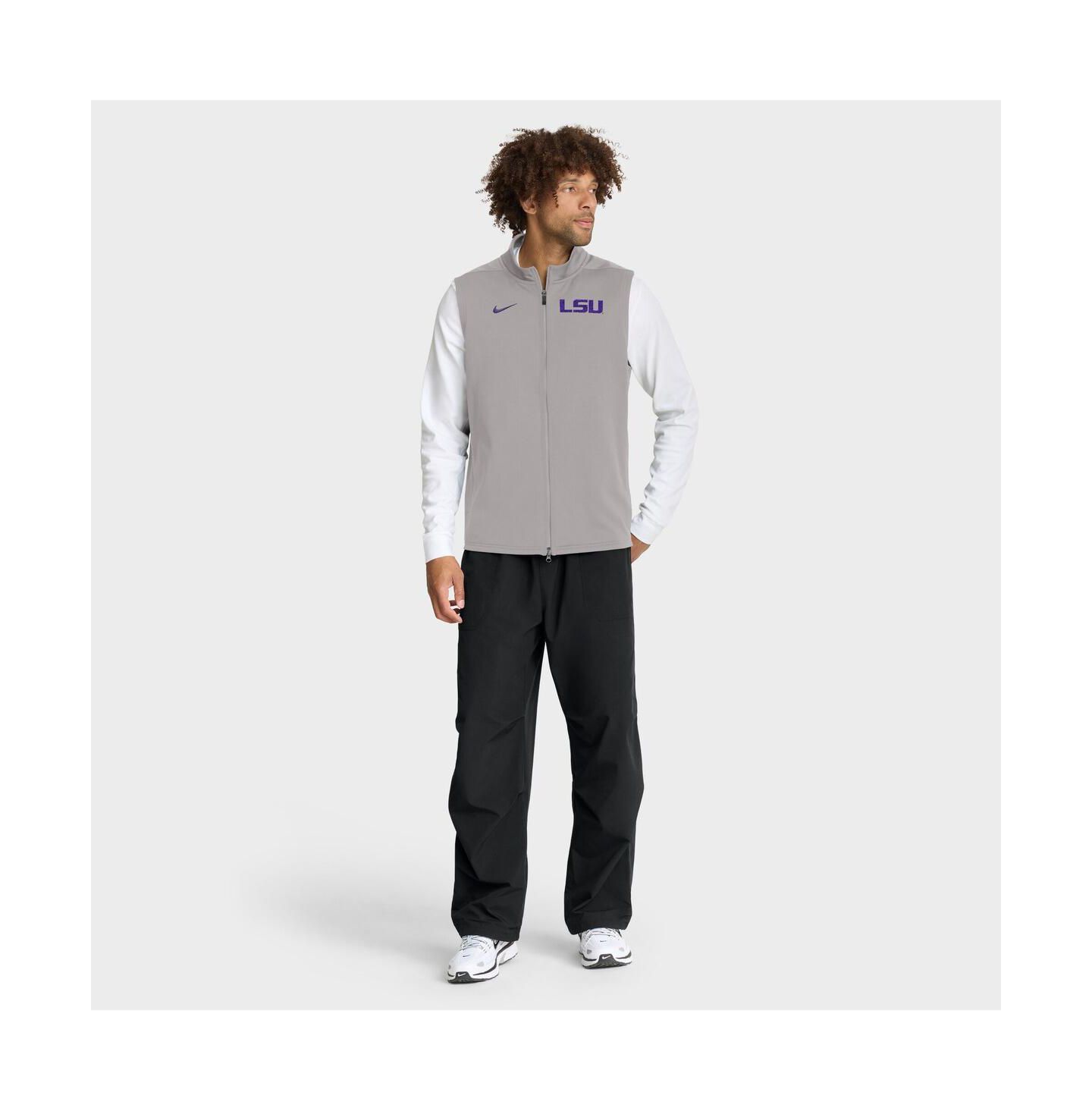 Мужской жилет Nike Gray LSU Tigers Primetime Victory Performance Full-Zip Vest — фото 3