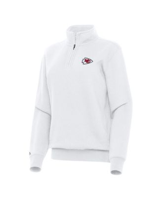 Antigua - Women's White Kansas City Chiefs Victory Quarter-Zip Top