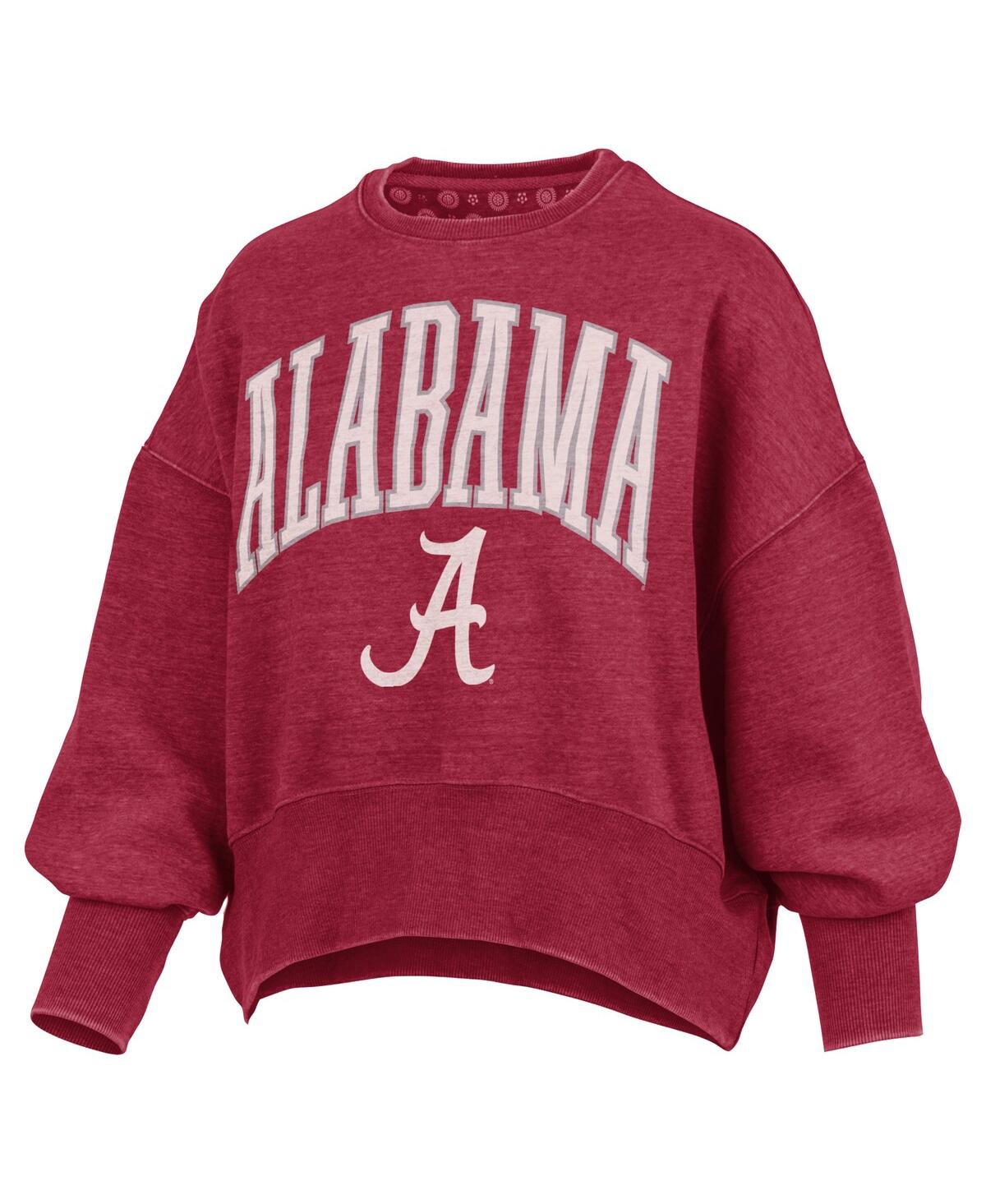 Pressbox Crimson Alabama Crimson Tide Oversized Waist-length Crewneck Sweatshirt In Red