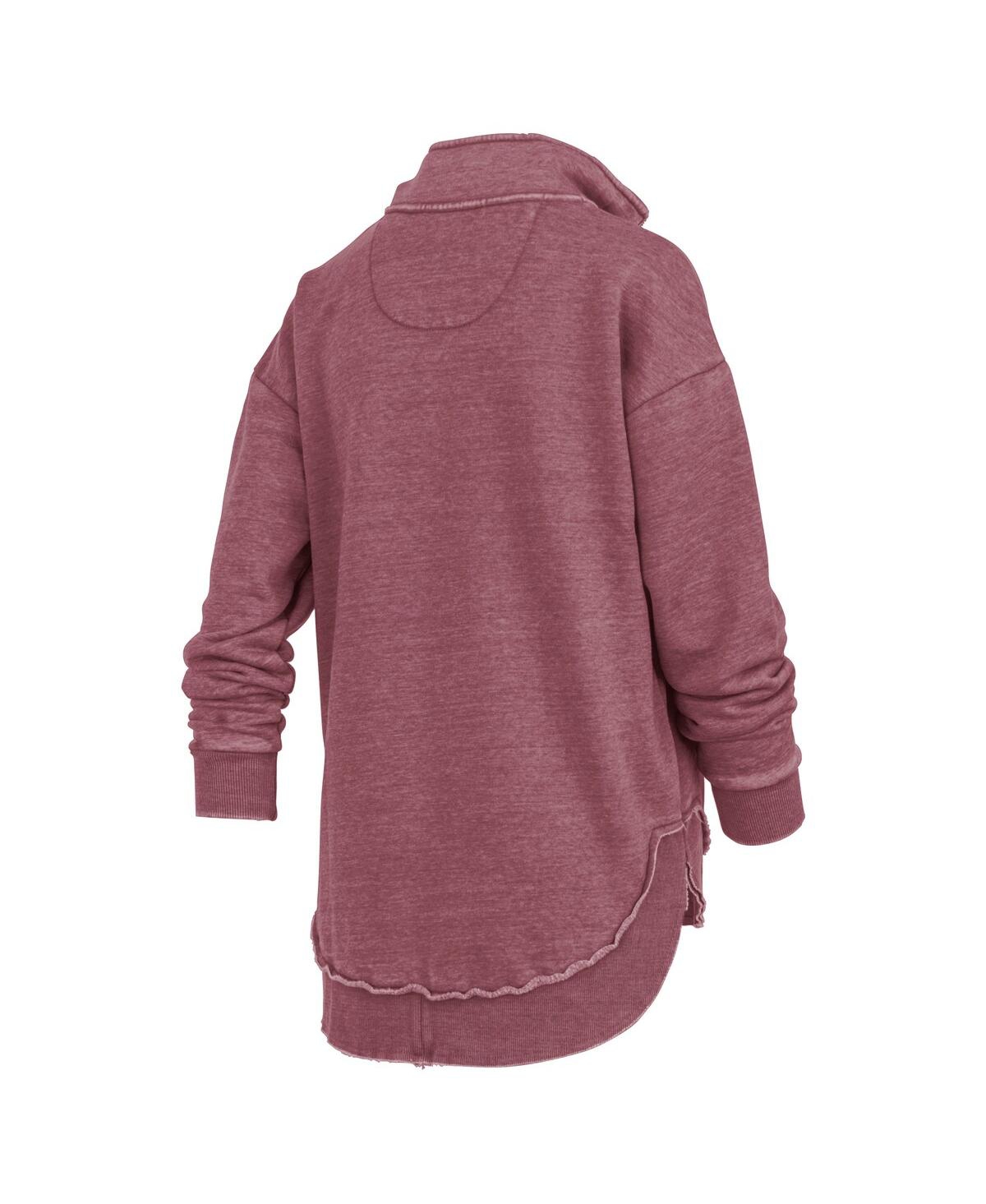 Pressbox Women's Maroon Virginia Tech Hokies Northfork Sojourn Poncho Quarter-zip Sweatshirt In Pink