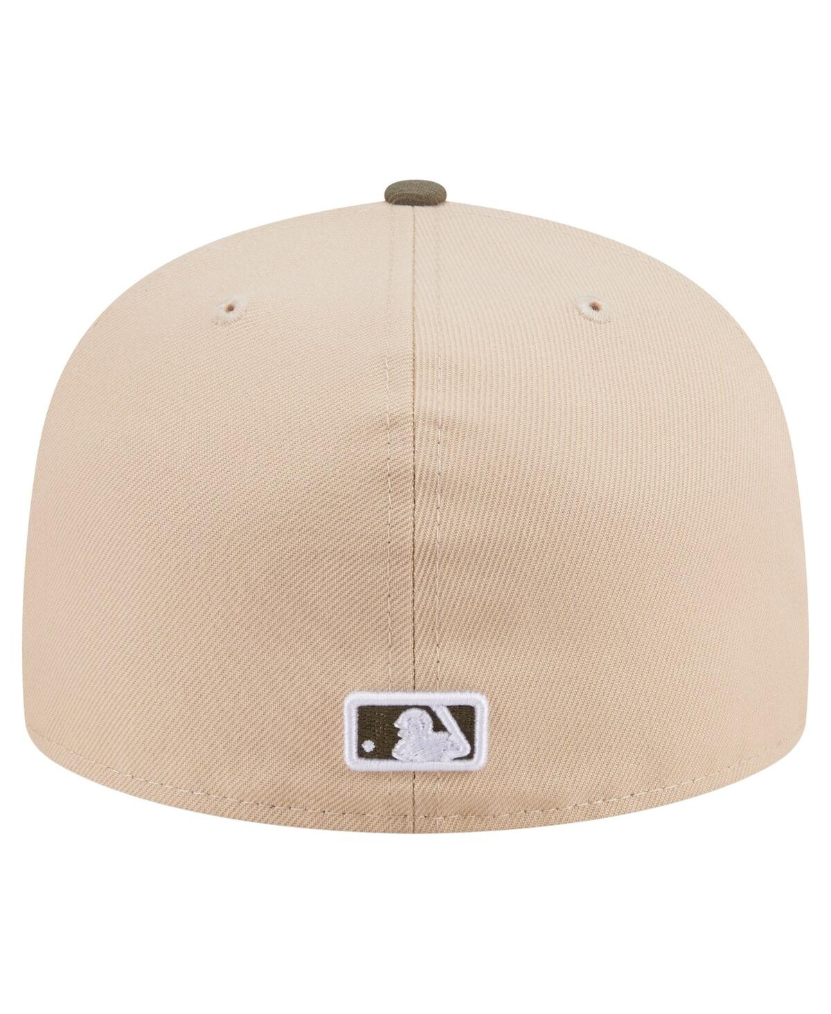New Era Men's Light Beige/olive Seattle Mariners Two-tone Color Pack A-frame 59fifty Fitted Hat In Multi