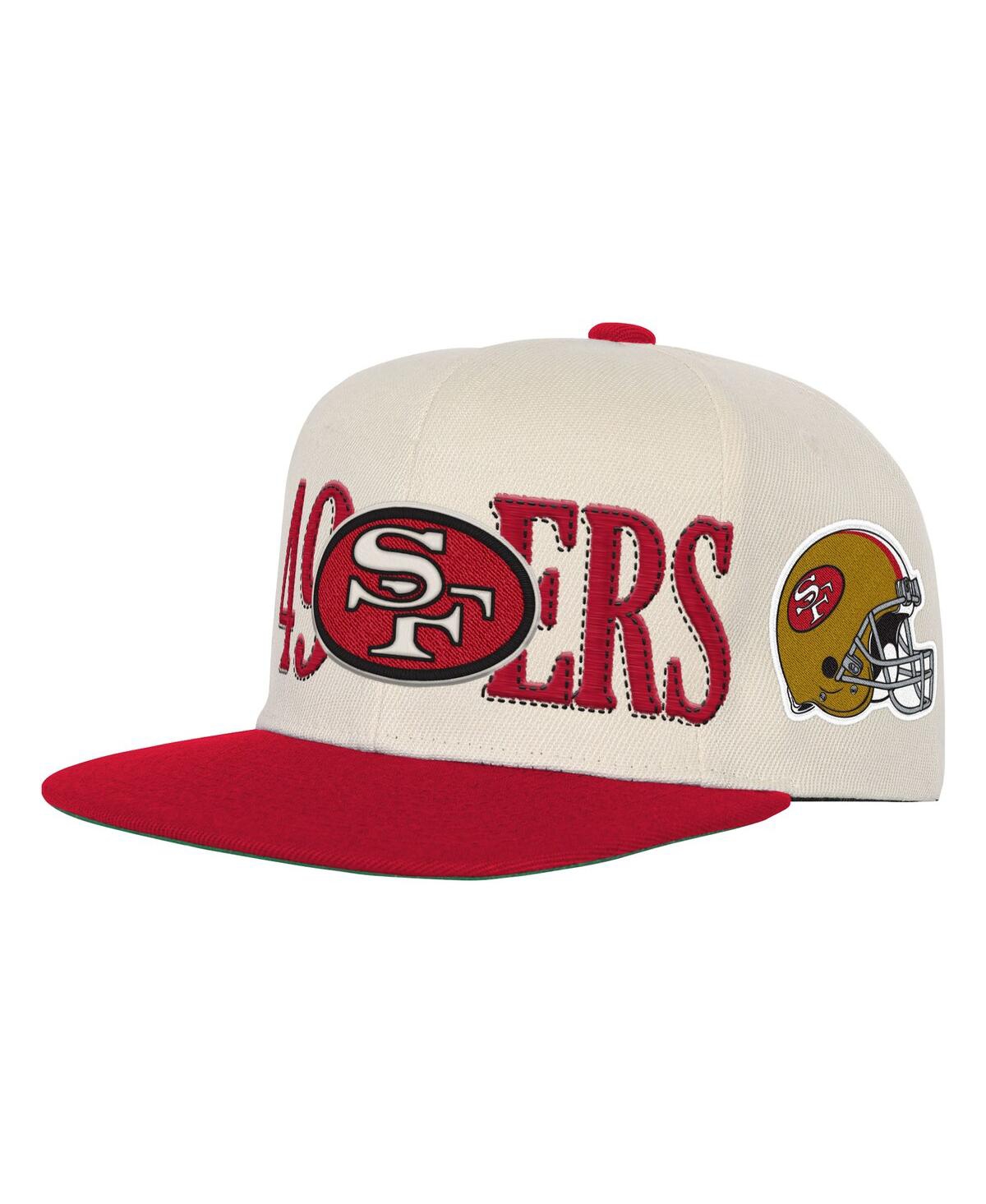 Mitchell & Ness Big Boys And Girls Cream/scarlet San Francisco 49ers Across The Board Vintage Snapback Hat In Multi
