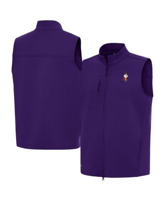 Antigua - Men's Purple Clemson Standing Tiger Golf Demand Full-Zip Vest