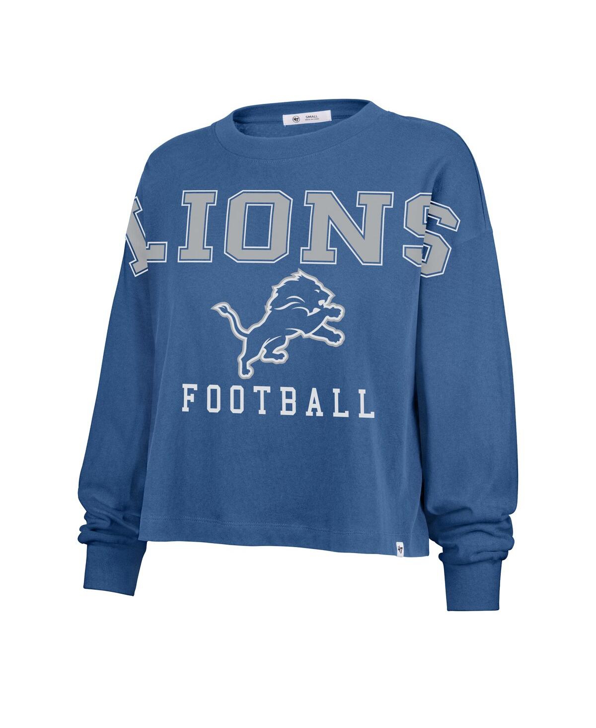 47 Brand '47 Blue Detroit Lions Outreach City Oversized Long Sleeve T-shirt In Blue