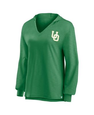 Women's Apple Green Oregon Ducks Iconic Slub Lightweight Pullover Hoodie