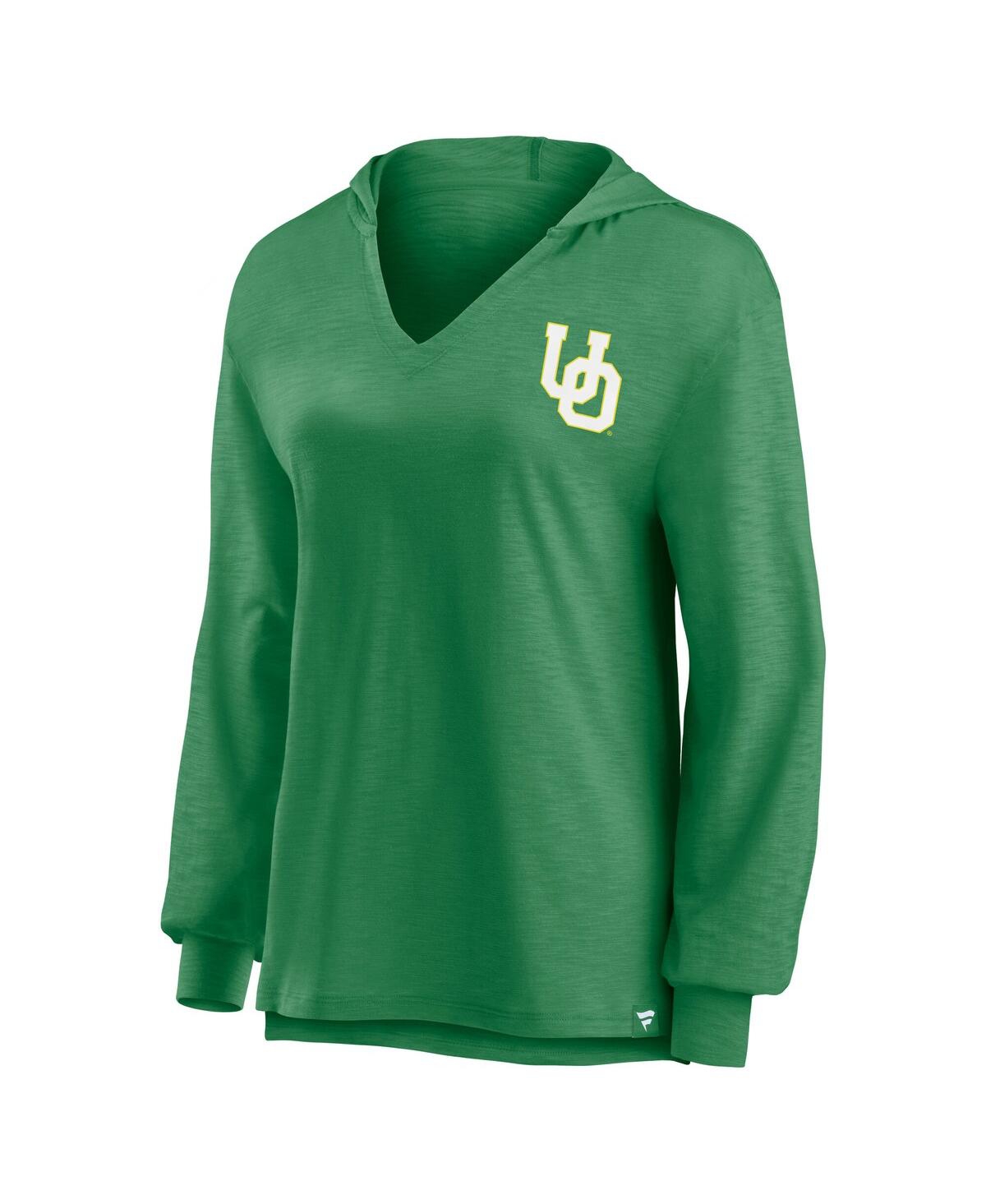 Fanatics Women's Apple Green Oregon Ducks Iconic Slub Lightweight Pullover Hoodie In Green