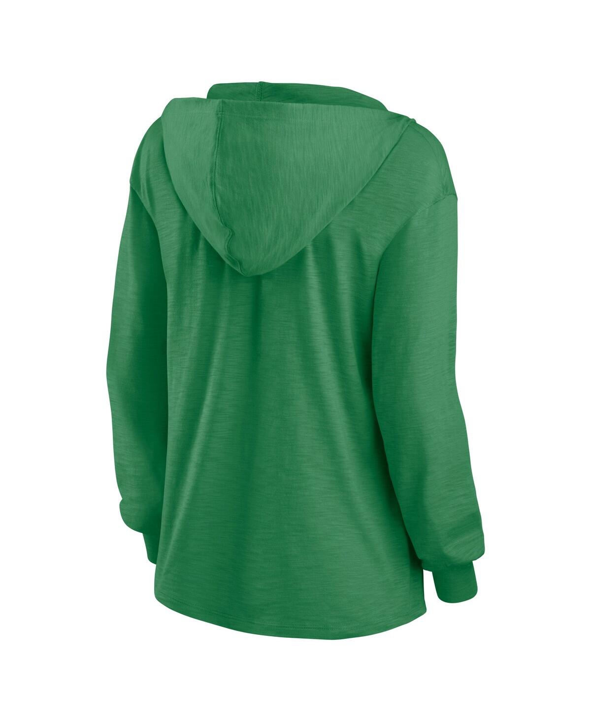 Fanatics Women's Apple Green Oregon Ducks Iconic Slub Lightweight Pullover Hoodie In Green