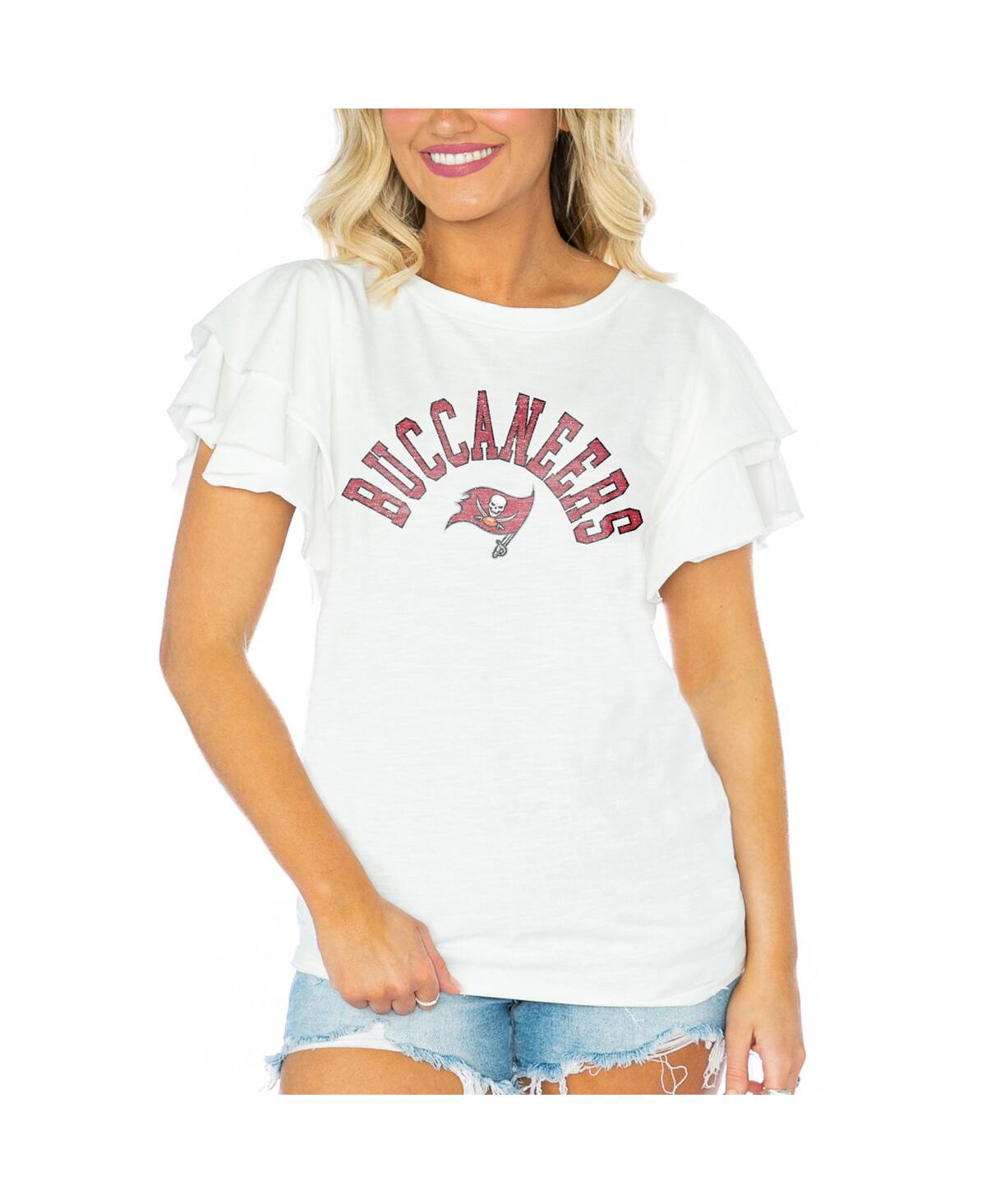 Gameday Couture Women's White Tampa Bay Buccaneers Valkyrie Ruffle Sleeve Lightweight Top