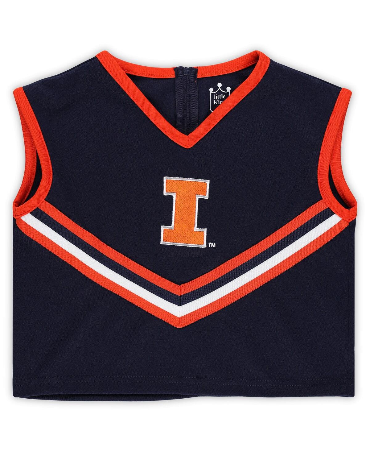Little King Big Girls 2-piece Navy Illinois Fighting Illini Cheer Set In Blue