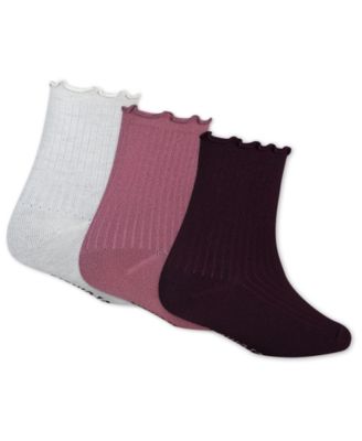 Girls' Half-Crew Lettuce Socks, 3-Pack Set