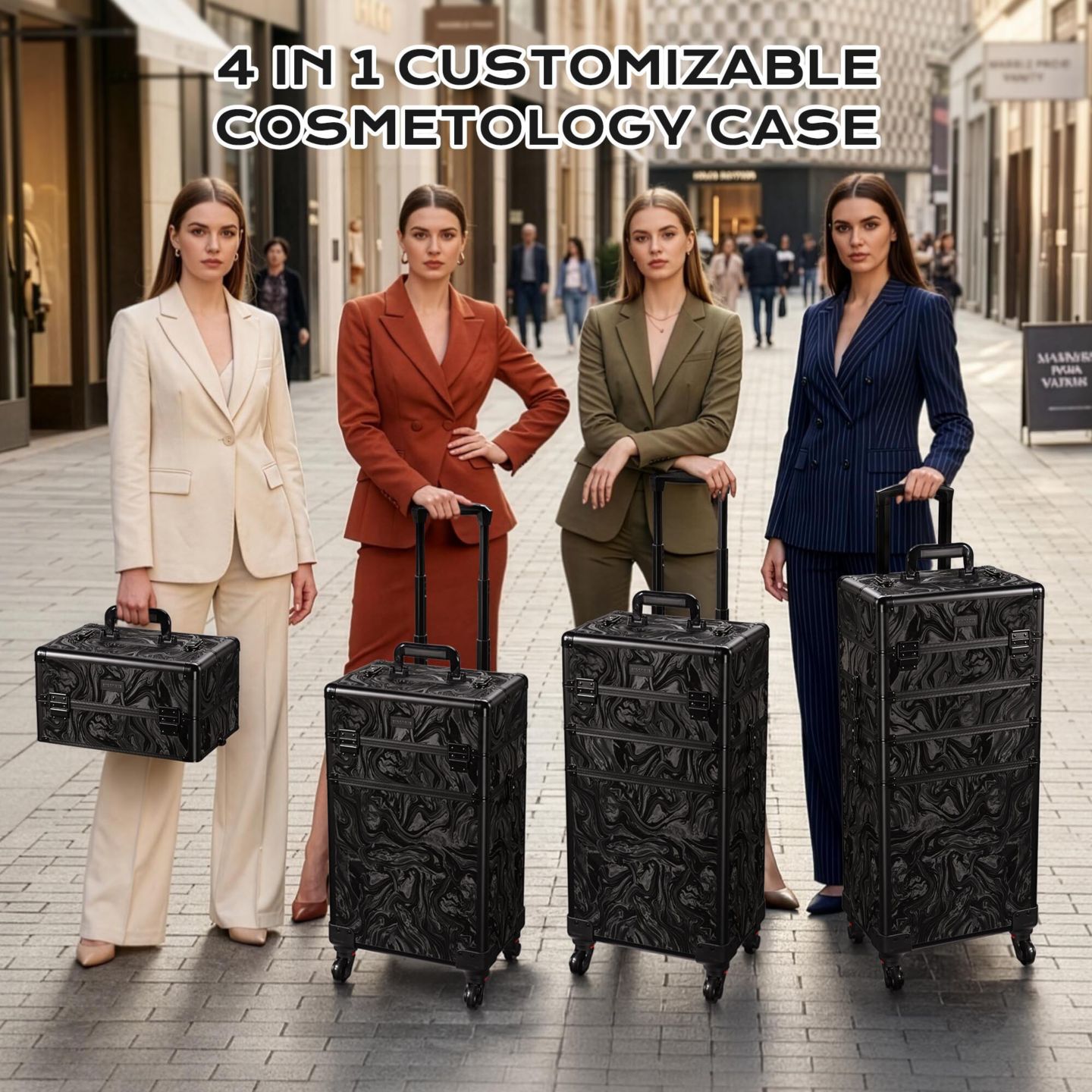 Сумка Byootique Rolling Makeup Train Case 4in1 Cosmetic Case, цвет: Чёрный — фото 5