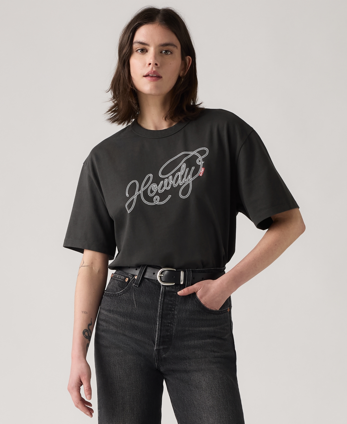 Levi's Graphic Tabor Tee T-shirt In Gray