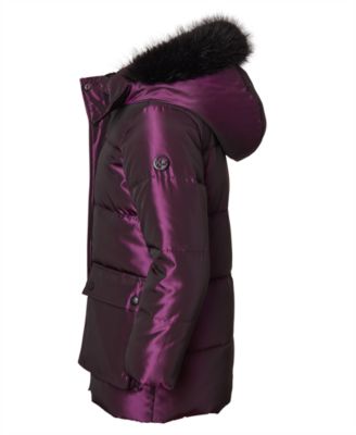Big Girls' Iridescent Hooded Puffer Jacket