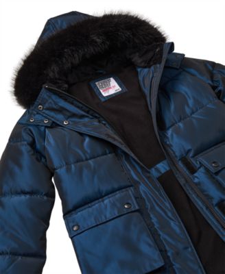 Big Girls' Iridescent Hooded Puffer Jacket