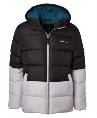 Toddler and Little Boys' Color Blocked Ripstop Puffer Jacket with Beanie