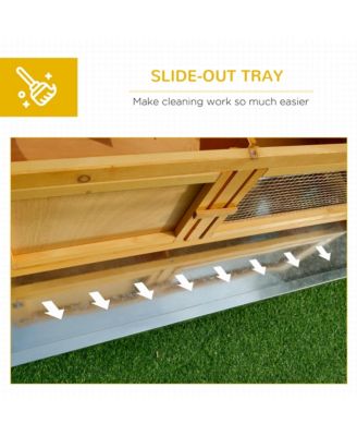 Wooden Rabbit Hutch Bunny Cage with Openable Waterproof Roof