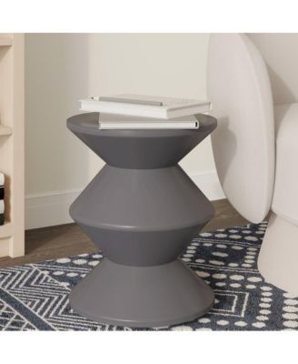 Aura Modern Plastic Side End Table, Indoor/Outdoor Use, Grey