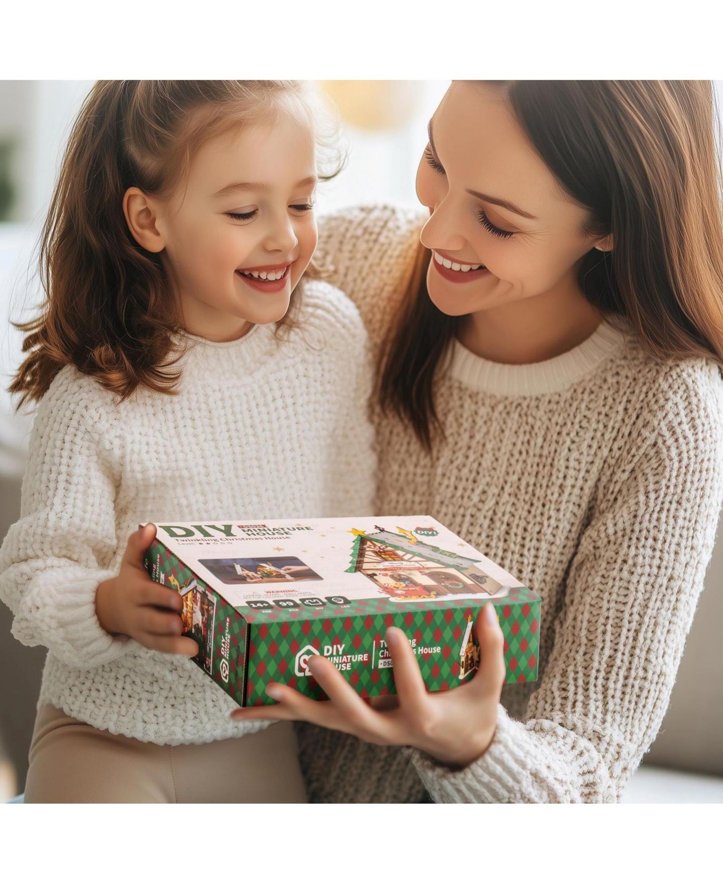 Детские конструкторы Robotime Twinkling Christmas House 99-Piece 3D Puzzle, Ages 14+ — фото 4