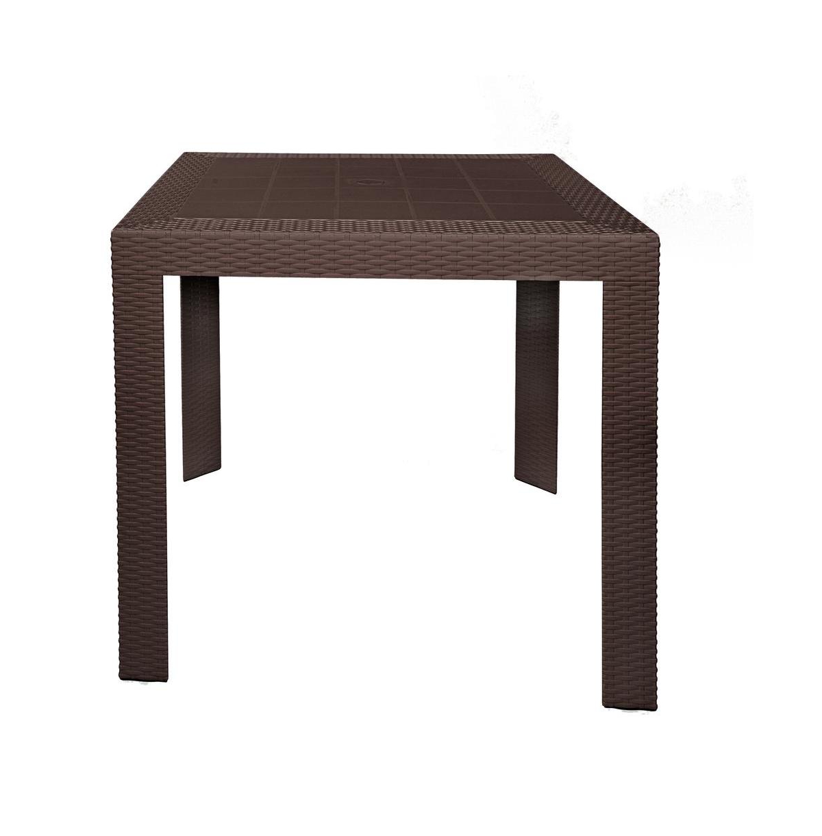 LeisureMod Mace Mid-Century 5-Piece Outdoor Dining Set