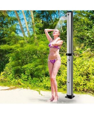Solar Heated Outdoor Shower with Foot Rinse and 10 Gallon Tank