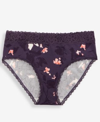 Women's Cotton Blend Lace-Trim Hipster Underwear