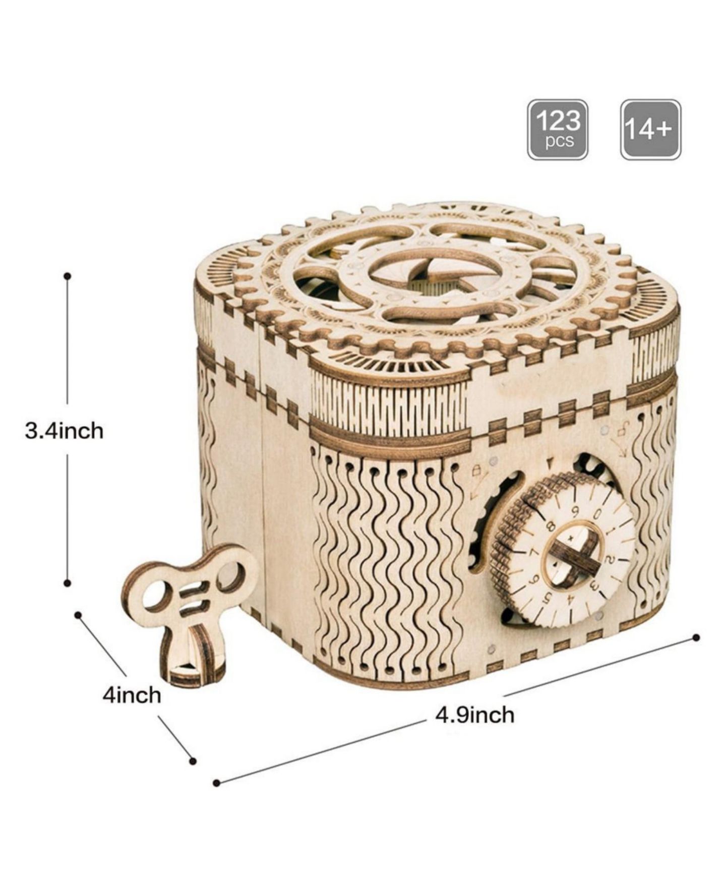 Детские конструкторы Robotime Treasure Box 123-Piece 3D Wooden Puzzle, Ages 14+ — фото 5