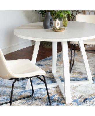 Varna Trestle Dining Table with 2 Chairs Round Dining Set