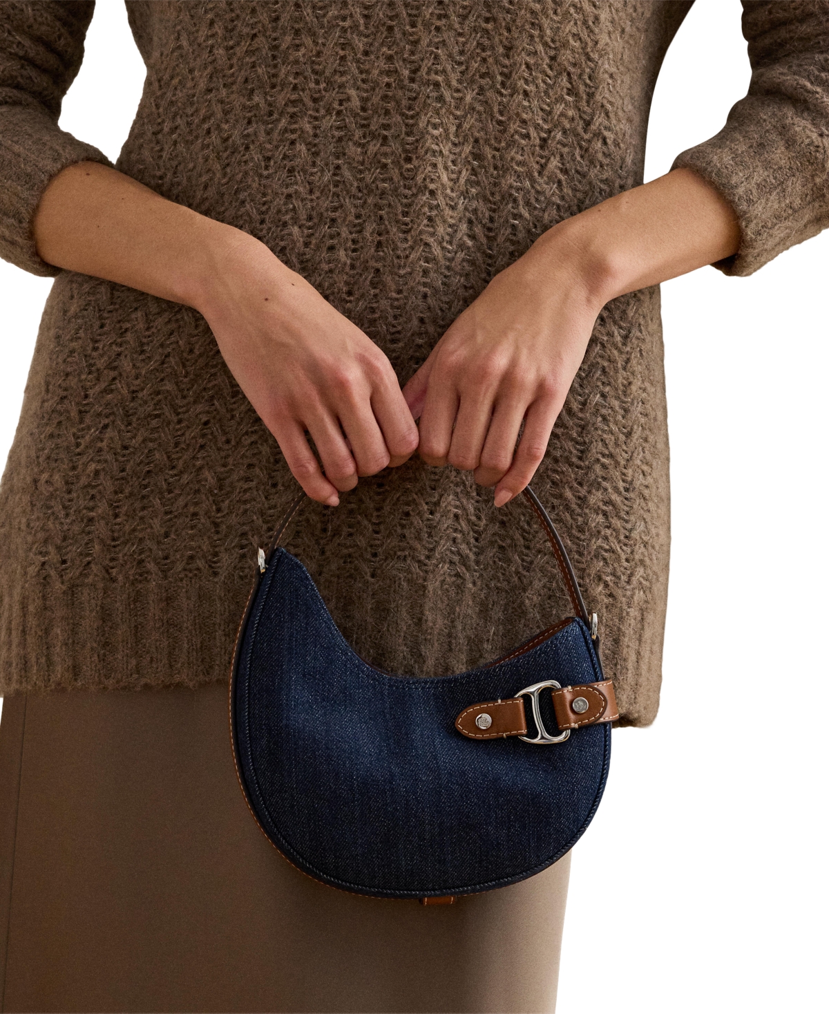 Ralph Lauren Denim Mini Tasha Crossbody Bag