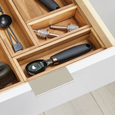 Acacia Wood Kitchen Drawer Organizer - Set of 3 - Natural